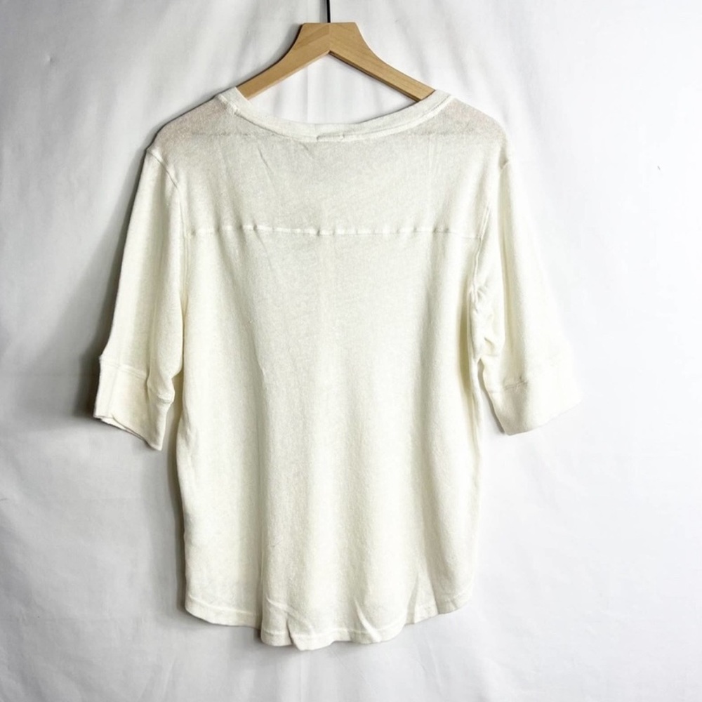 FAHERTY Allandria White Henley NWT in Medium